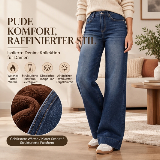 📢🎉50%Rabatt!!!🛍️✨Damen thermische Wide-Leg-Jeans mit hohem Bund