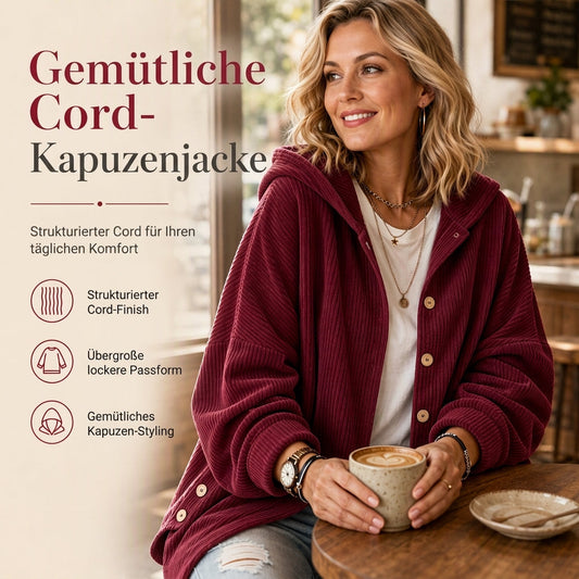 📢🎉50%Rabatt!!!🛍️✨Lässige, weite Kapuzenjacke aus Cord für Damen