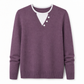 📢🎉50%Rabatt!!!🛍️✨Lässiger zweiteiliger Strickpullover mit V-Ausschnitt und Knopfdetails