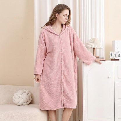 📢🎉50%Rabatt!!!🛍️✨Damen Bademantel mit Kapuze als Handtuch tragbar