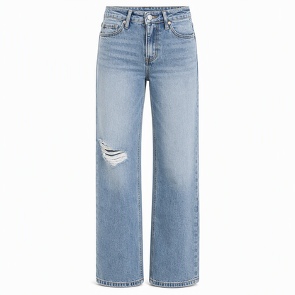 📢🎉50%Rabatt!!!🛍️✨Damen Jeans mit hohem Bund, ausgefranst und Wide-Leg