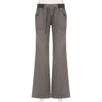 📢🎉50%Rabatt!!!🛍️✨Hosen mit niedriger Taille, Schlaghosen mit Kordelzug