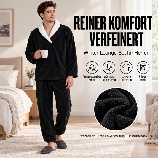 📢🎉50%Rabatt!!!🛍️✨Gemütliches, wärmendes Flauschiger Pyjama-Set für Herren