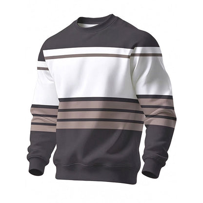 📢🎉50%Rabatt!!!🛍️✨Lässiges Rundhals-Sweatshirt für Herren mit Streifenmuster