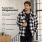 📢🎉50%Rabatt!!!🛍️✨Karierter flauschiger Kapuzen-Reißverschluss-Mantel für Herren mit zwei Brusttaschen mit Klappe