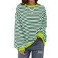 📢🎉50%Rabatt!!!🛍️✨Damen Oversized Langarmshirt mit Streifenmuster