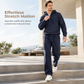 📢🎉50%Rabatt!!!🛍️✨Lässiger 2-teiliger Trainingsanzug für Herren aus Waffelstrick – Kapuzenpullover mit halbem Reißverschluss und Hose mit geradem Bein