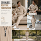 📢🎉50%Rabatt!!!🛍️✨Lässiger 2-teiliger Trainingsanzug für Herren aus Waffelstrick – Kapuzenpullover mit halbem Reißverschluss und Hose mit geradem Bein