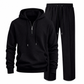 📢🎉50%Rabatt!!!🛍️✨Lässiger 2-teiliger Trainingsanzug für Herren aus Waffelstrick – Kapuzenpullover mit halbem Reißverschluss und Hose mit geradem Bein