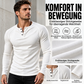 📢🎉50%Rabatt!!!🛍️✨Lässiges, schmal geschnittenes Herren-Henley-T-Shirt mit Rippstrick