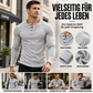 📢🎉50%Rabatt!!!🛍️✨Lässiges, schmal geschnittenes Herren-Henley-T-Shirt mit Rippstrick