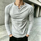📢🎉50%Rabatt!!!🛍️✨Lässiges, schmal geschnittenes Herren-Henley-T-Shirt mit Rippstrick