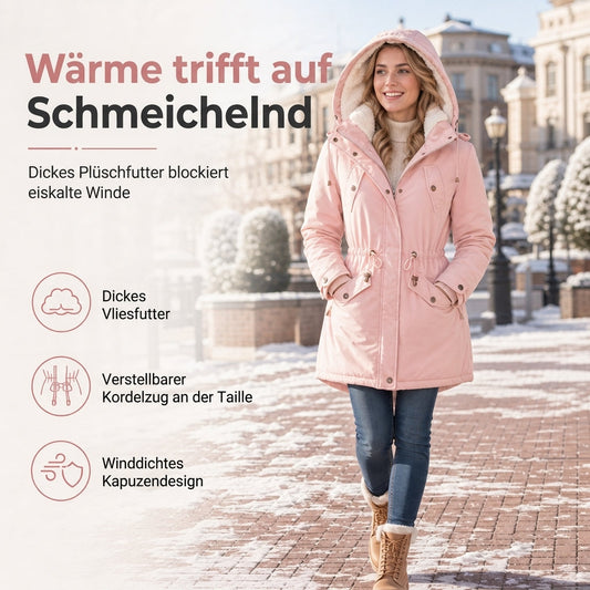 📢🎉50%Rabatt!!!🛍️✨Winterliche wattierte Damenjacke mit Kapuze und Fleecefutter