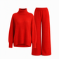 📢🎉50%Rabatt!!!🛍️✨Zweiteiliges Damen-Set aus lockerer Rollkragenpullover und Strickhose - Locker, dick, warm für Herbst und Winter