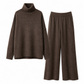 📢🎉50%Rabatt!!!🛍️✨Zweiteiliges Damen-Set aus lockerer Rollkragenpullover und Strickhose - Locker, dick, warm für Herbst und Winter
