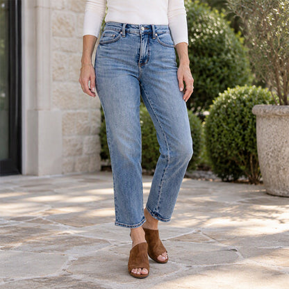 📢🎉50%Rabatt!!!🛍️✨High-Waist Jeans für Damen in Cropped-Geradeausfall