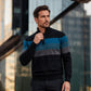 📢🎉50%Rabatt!!!🛍️✨Lässiger Herren-Strickpullover mit schmaler Passform und halbem Reißverschluss sowie Streifenmuster