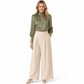 📢🎉50%Rabatt!!!🛍️✨Elegante satinierte Bluse im französischen Stil mit Stehkragen und langen Ballonärmeln für Herbst- und Winterlayer-Looks