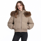 📢🎉50%Rabatt!!!🛍️✨Kurze gepolsterte Winterkapuzenjacke für Damen mit Pelzkragen