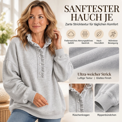 📢🎉50%Rabatt!!!🛍️✨Damen Sweatshirt mit Rüschenkragen und Pullover-Form