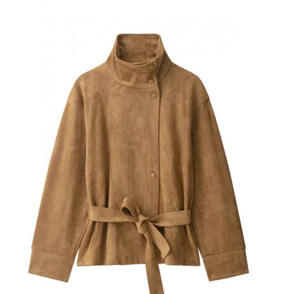 📢🎉50%Rabatt!!!🛍️✨Damenjacke mit Stehkragen und Gürtel – Elegant für jeden Anlass 📦