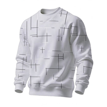 📢🎉50%Rabatt!!!🛍️✨Freizeit Sweatshirt mit Rundhalsausschnitt und Linienmuster für Herren
