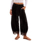 📢🎉50%Rabatt!!!🛍️✨Samthose mit weiter Bein und Spitzenbesatz für Damen