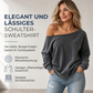 📢🎉50%Rabatt!!!🛍️✨Lockeres Damen-Sweatshirt mit offenen Schultern, Mineralwaschung, übergröß und lässig