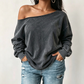 📢🎉50%Rabatt!!!🛍️✨Lockeres Damen-Sweatshirt mit offenen Schultern, Mineralwaschung, übergröß und lässig