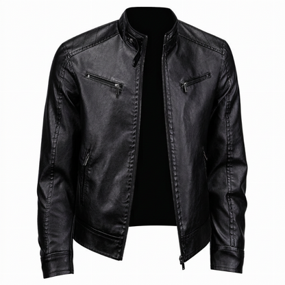 📢🎉50%Rabatt!!!🛍️✨Stylische Stehkragen-PU-Lederjacke für Herren