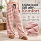 📢🎉50%Rabatt!!!🛍️✨Damen Doppelwandige Plüsch Streifen Weitbeinhosen