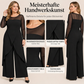 📢🎉50%Rabatt!!!🛍️✨Eleganter Damen-Overall aus Mesh mit langen Ärmeln und Wickeloverlay