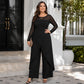 📢🎉50%Rabatt!!!🛍️✨Eleganter Damen-Overall aus Mesh mit langen Ärmeln und Wickeloverlay