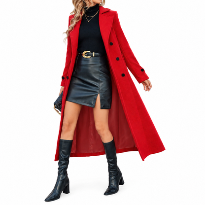 📢🎉50%Rabatt!!!🛍️✨Langer doppelreihiger strukturierter Mantel für Damen, elegante Business-Outdoor-Bekleidung