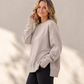 📢🎉50%Rabatt!!!🛍️✨Damen Lockere Rundhalsausschnitt Sweatshirt mit Seitenschlitz