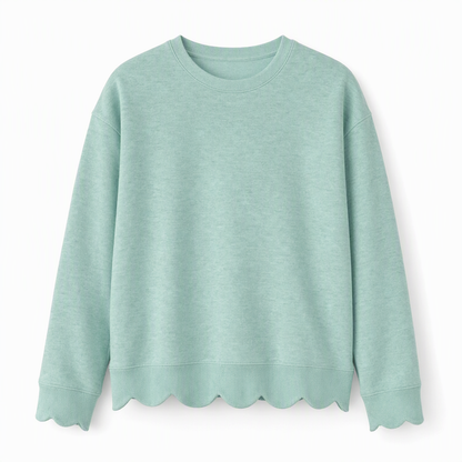 📢📢50%Rabatt!!!🎉✨Damen Sweatshirt mit Muschels-cut Saum und Rundhals