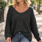 📢🖤Black-Friday-Aktion – 50 % Rabatt!!!🖤✨Damen Übergröße V-Ausschnitt Strickpullover